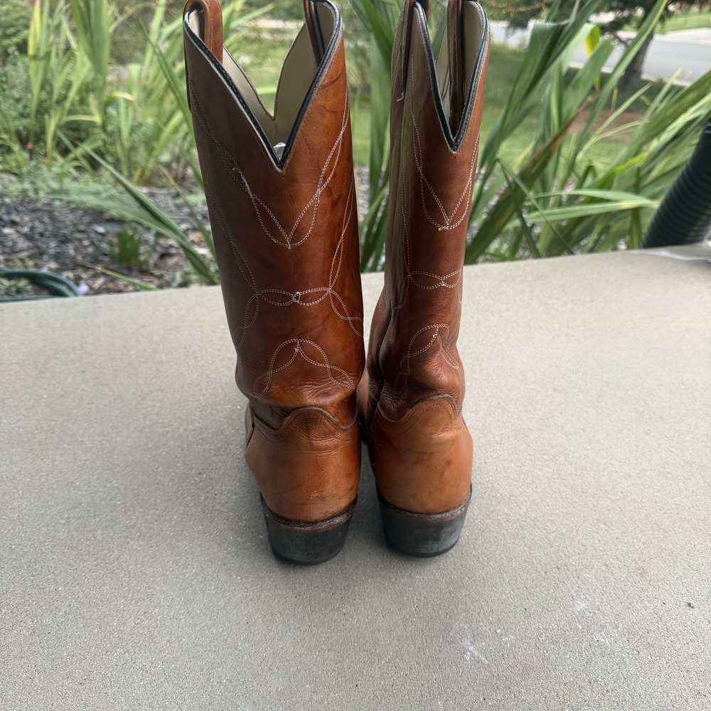 Vintage ACME Cowboy Boots Mens 10D Brown Leather USA Made - Picture 4 of 8